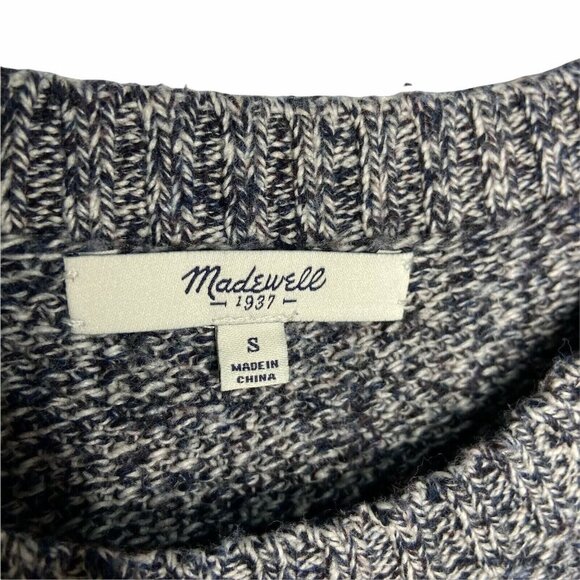 Madewell Patternstorm Pullover Sweater Size S Gray/Black High Low Cable Knit - Picture 7 of 10